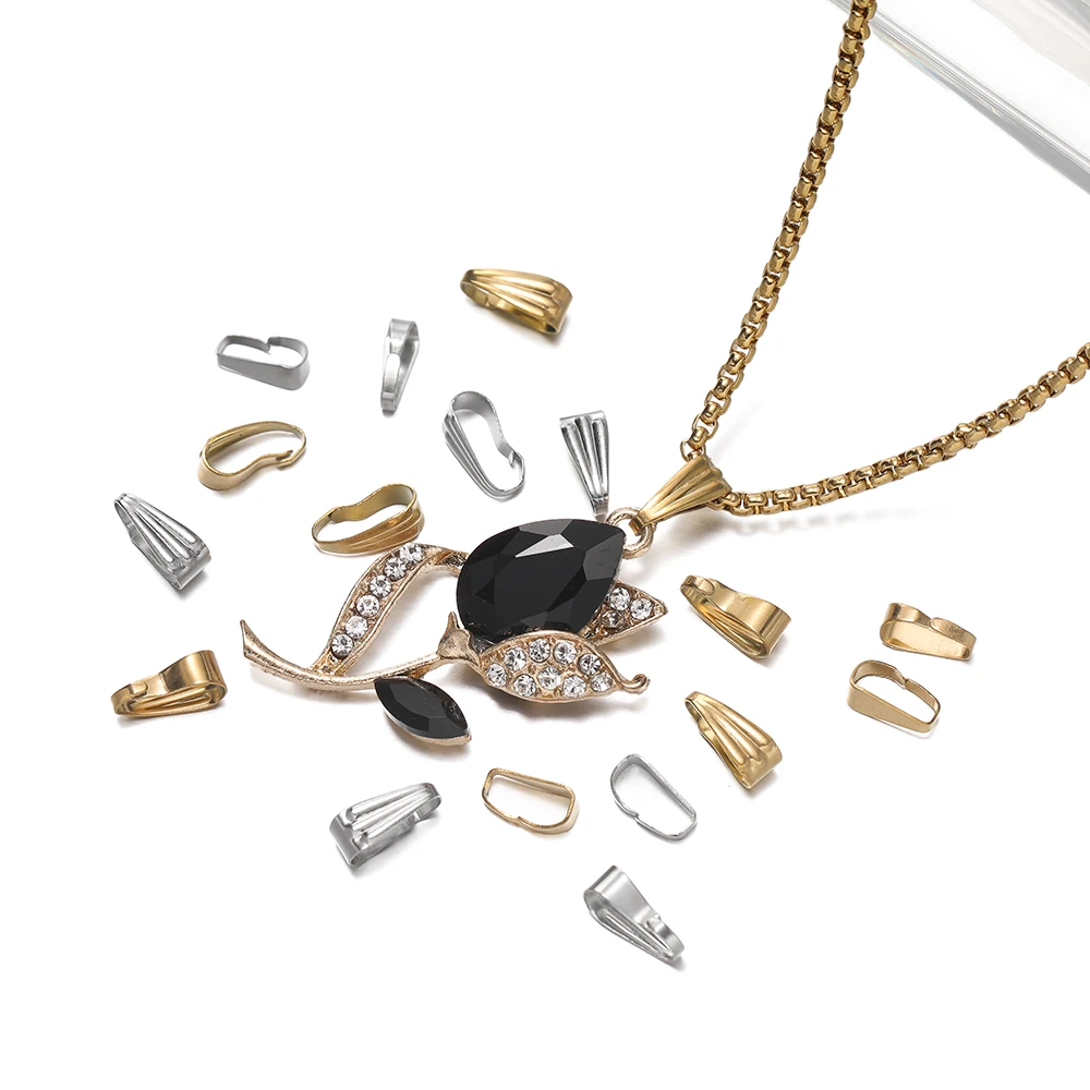 50 قطعة مشبك مشبك من الفولاذ المقاوم للصدأ للمعلقات موصلات سحرية مشبك مشبك عقد دي اي واي مستلزمات صناعة المجوهرات #4