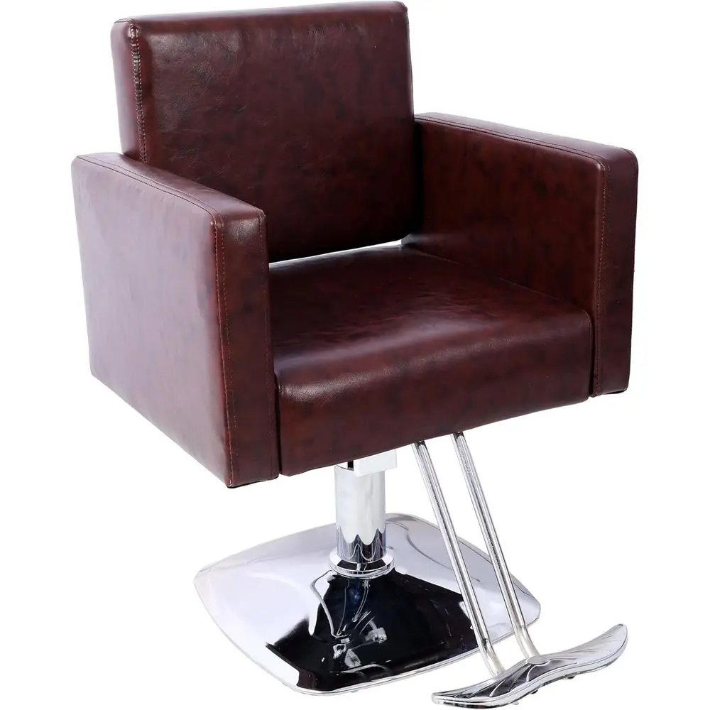 

Brown 360-Degree Swivel Styling Chair with Hydraulic Pump for Home Salon, Barber, and Spa Use