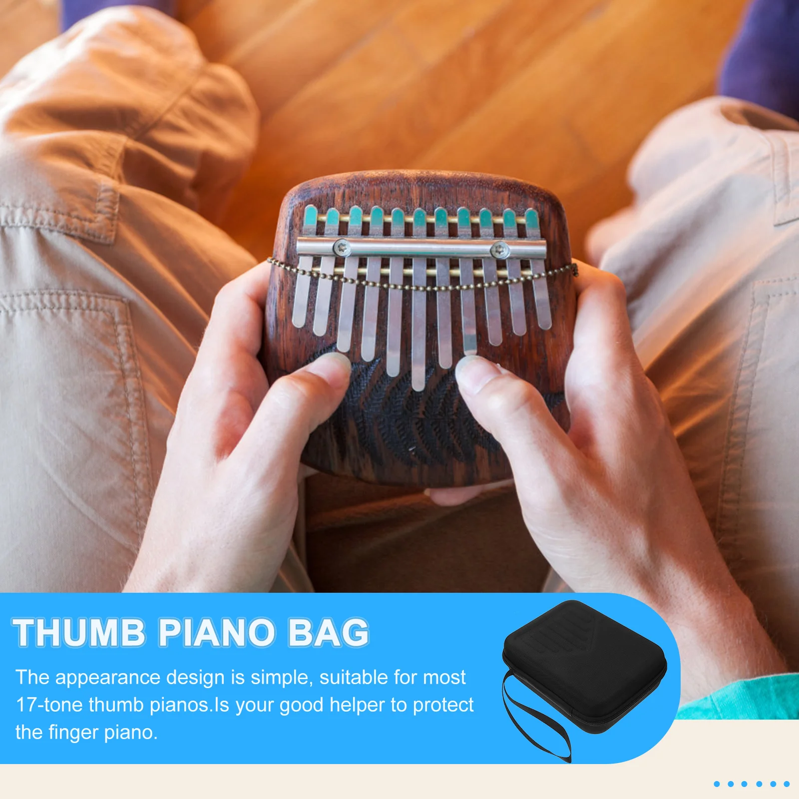 

Gig Bag Musical Instrument Thumb Piano Case Kalimba Storage Container Finger Practical Portable Waterproof Pouch EVA