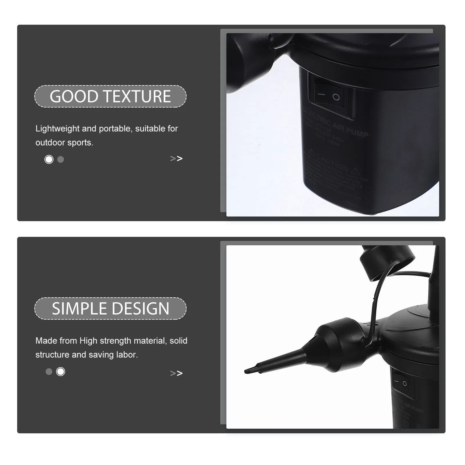 

Electric Air Pump 3 Jet Portable Professional for Outdoor Camping Air Bed Inflatable Mattress Boat Blower Eu Plug