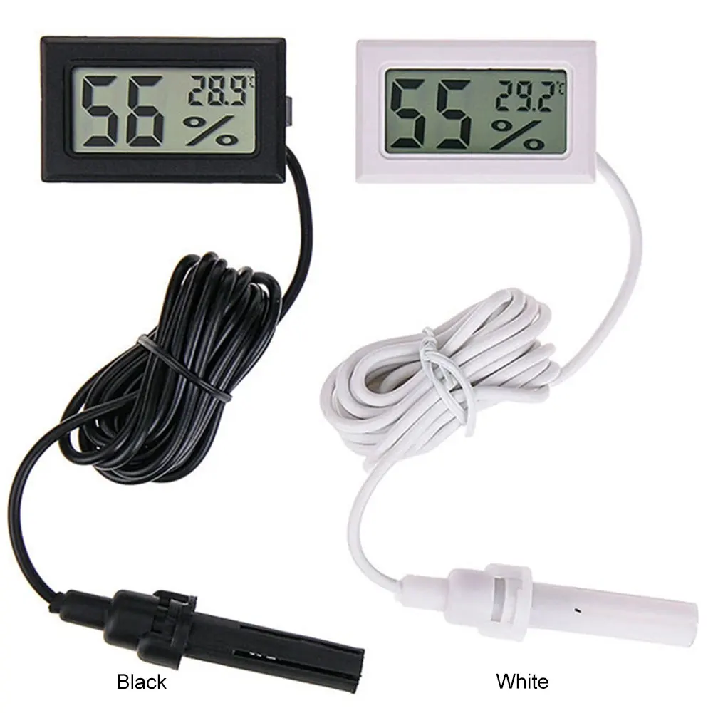 Práctico Sensor de temperatura pantalla LCD medidores de humedad y temperatura pequeños Fahrenheit para incubadora de reptiles acuario aves de corral