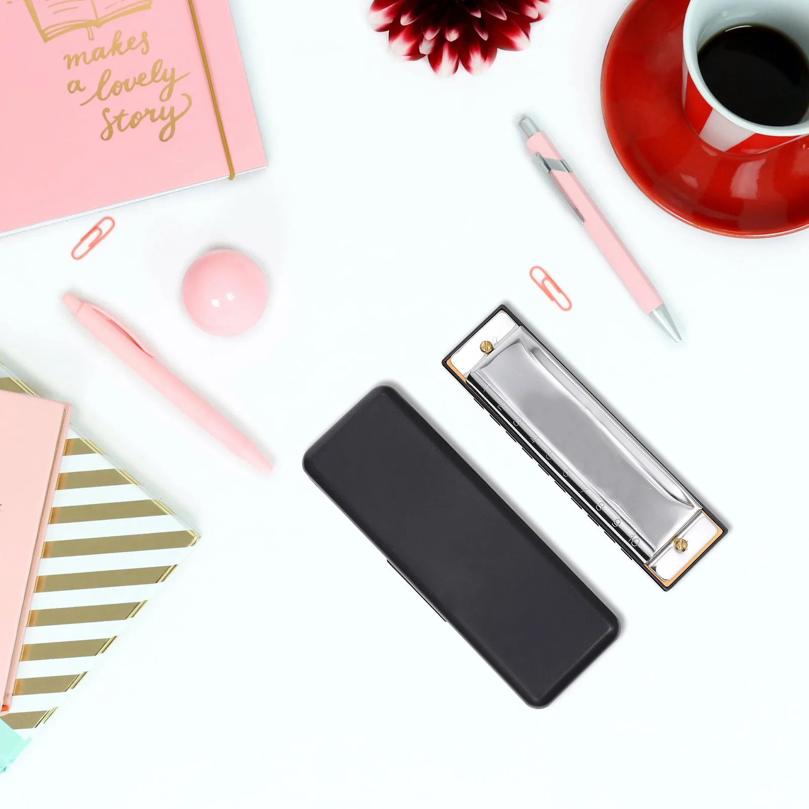 

1Pcs 10-Hole Harmonica Metal Blues Instrument 20 Tones Portable Music Tool for Beginners Music Lover Metal Harmonica