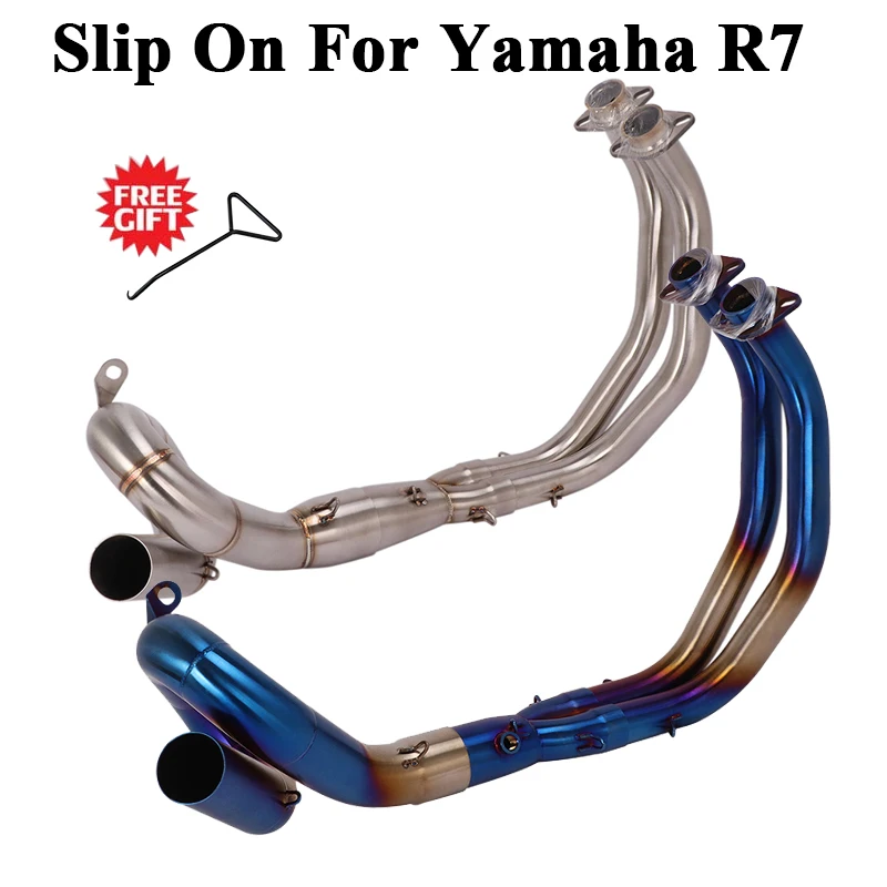 Slip On For Yamaha R7 2021 2022 2023 Motorcycle Exhaust Escape Systems Modified Front Link Pipe Tube Connection 51mm Muffler