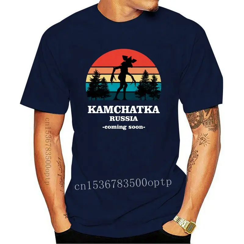 Mens Clothes Demogorgon Kamchatka Russia Coming Soon Retro Shirt Halloween  T-Shirt Adults Casual Tee Shirt