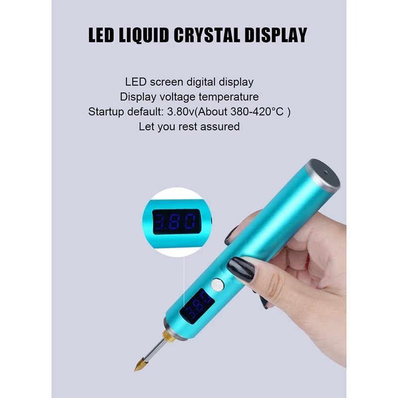 USB High-Power Fast Heat Wireless Soldering Iron Rechargeable Soldering Iron Temperature With LED Display Tip