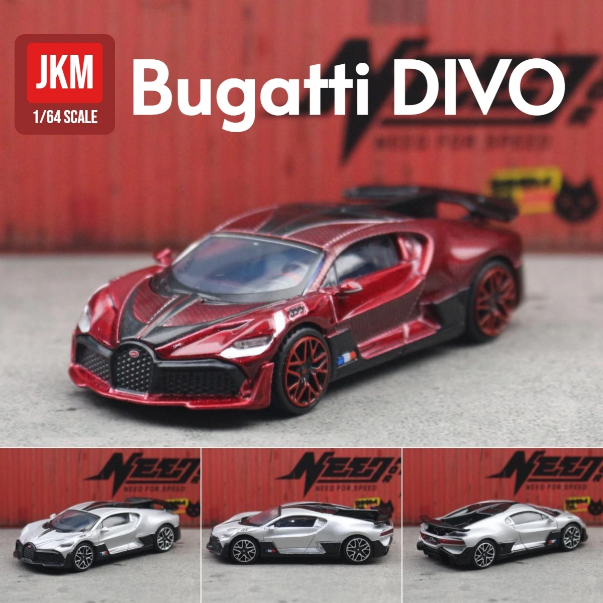 1/64 игрушечный автомобиль Bugatti Divo 1:64 JKM супер спортивный автомобиль миниатюрная модель с бесплатными колесами литой под давлением сплав цинка металл коллекция подарок