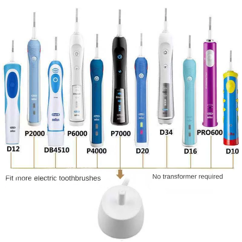 Zamiennik do Braun Oral B serii 3709 3728 D12 D16 D20 Pro3000 do elektrycznej szczoteczki do zębów ładowarka do ładowania na stojąco Adapter wtyczka