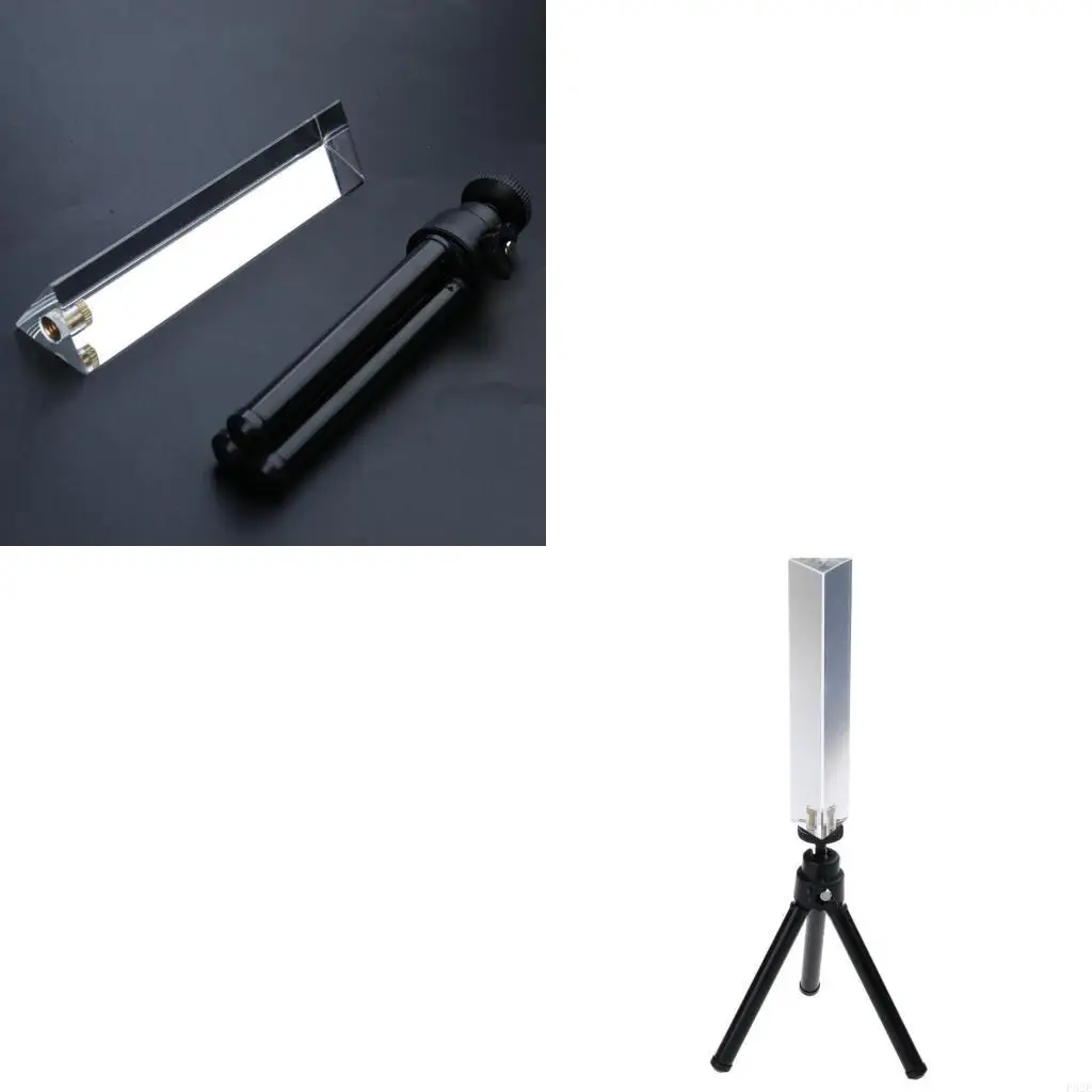 

Оптическая стеклянная треугольная призма стоит 1/4 в нити для обучения световой спектре физики и фото