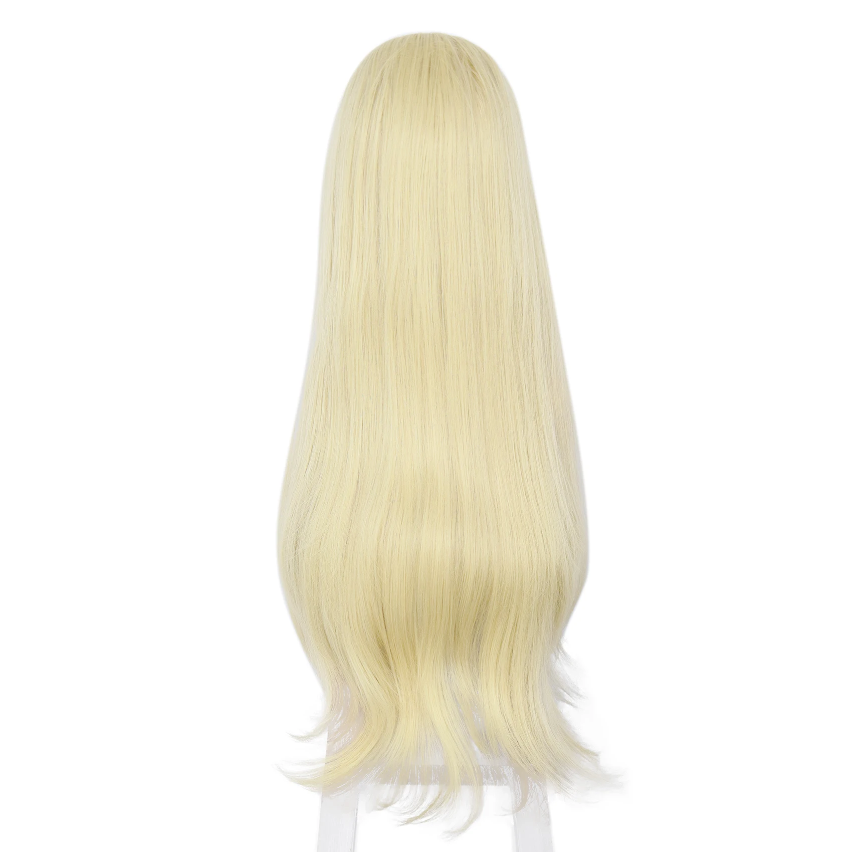 Light Blonde Long Straight Wavy Wig Realistic Synthetic Wig Heat Resistant For Ladies Daily Wear