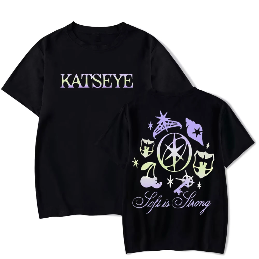 

KATSEYES Merch Kpop Katseye Soft is Strong Crew Neck Short Sleeve T-Shirt for Men Women Streetwear Tops