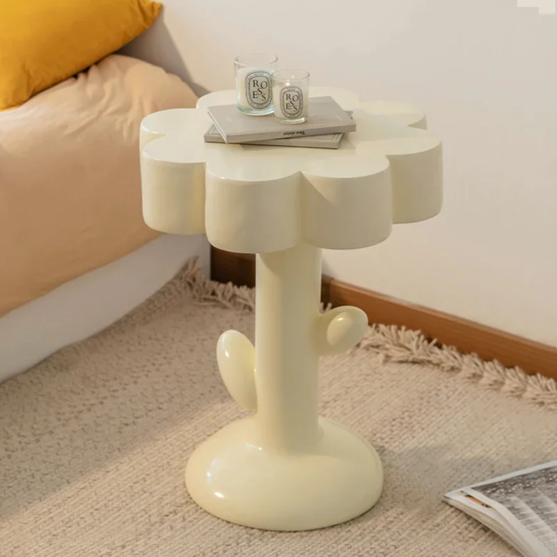 Creative cream wind flower sofa small coffee table bedside table modern simple small apartment table living room decoration