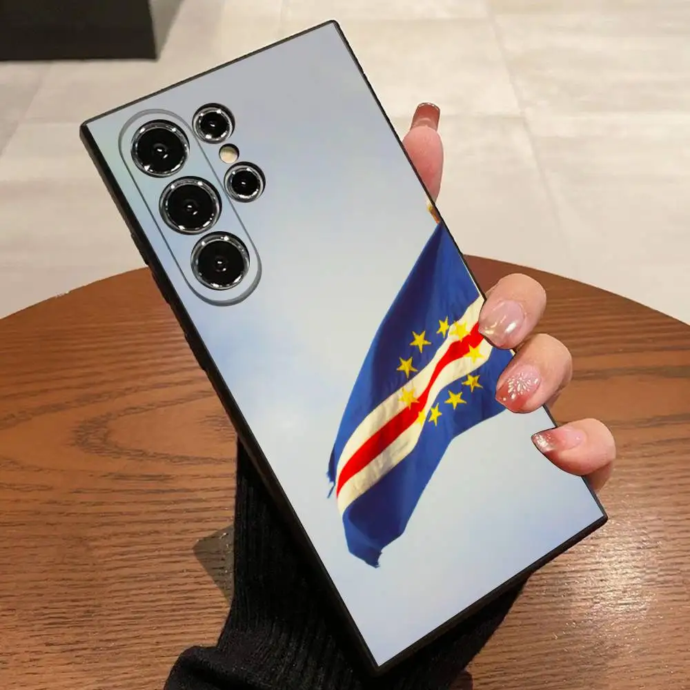 أفريقيا كيب فيردي جواز السفر العلم حالة الهاتف لسامسونج S22، S24، S20، S25، S23، S30، S21، الترا، زائد، 5G، Fe، لايت غطاء أسود #4