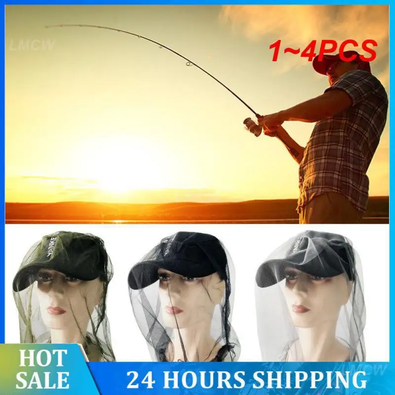 1~4PCS Mesh Hat Anti-bee Net Bug Mesh Head Net Hat Fishing Summer Essential Ultimate Bug Defense Outdoor Face Protector