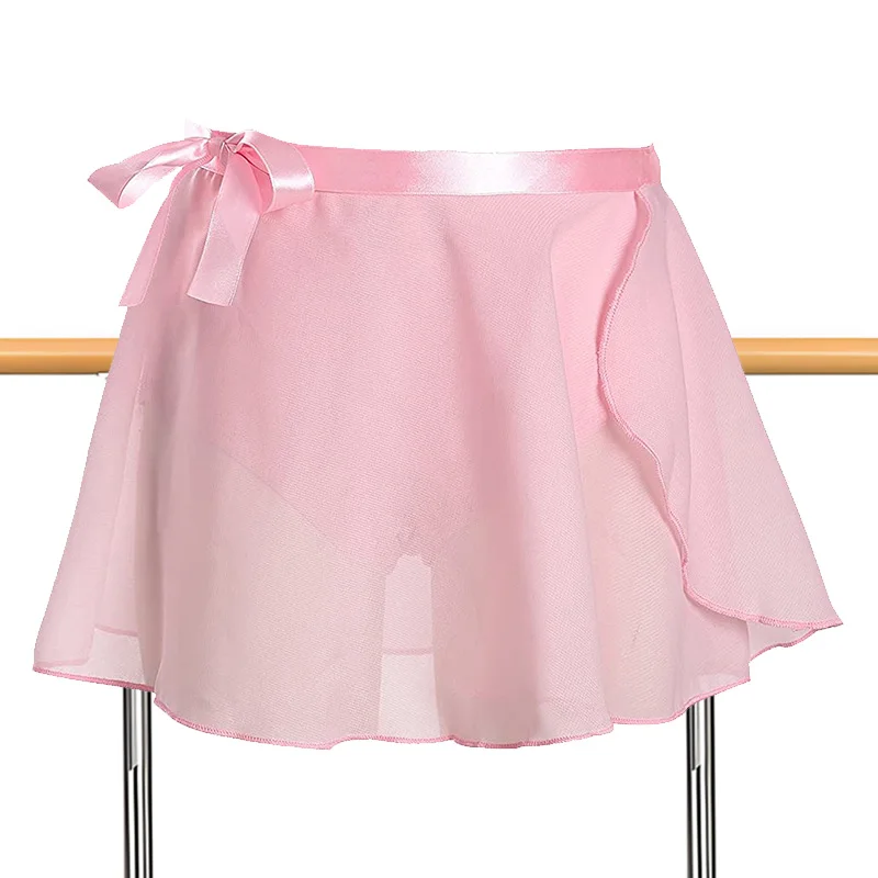 Weihnachtliches Ballettkleid zum Überziehen mit Wickel- und Bindeband für Mädchen, Gymnastik- und Tanzkleid, Chiffonrock mit breiterem Gummiband – Detail 4