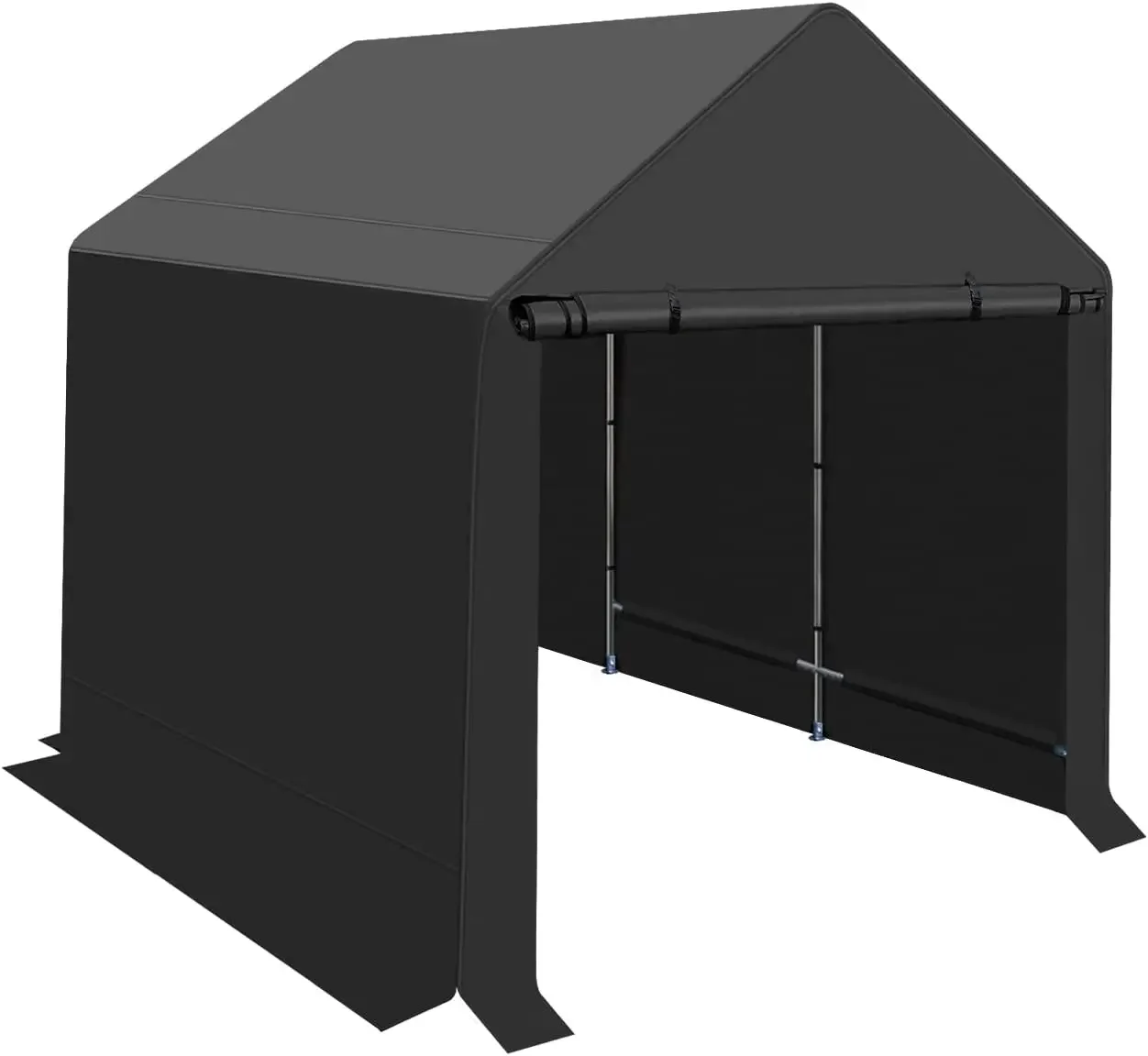 Outdoor 6x8 ft Storage Shed, Canopy Carport Heavy Duty Metal Frame Shelter Tent with Waterproof, UV Resistant Cover