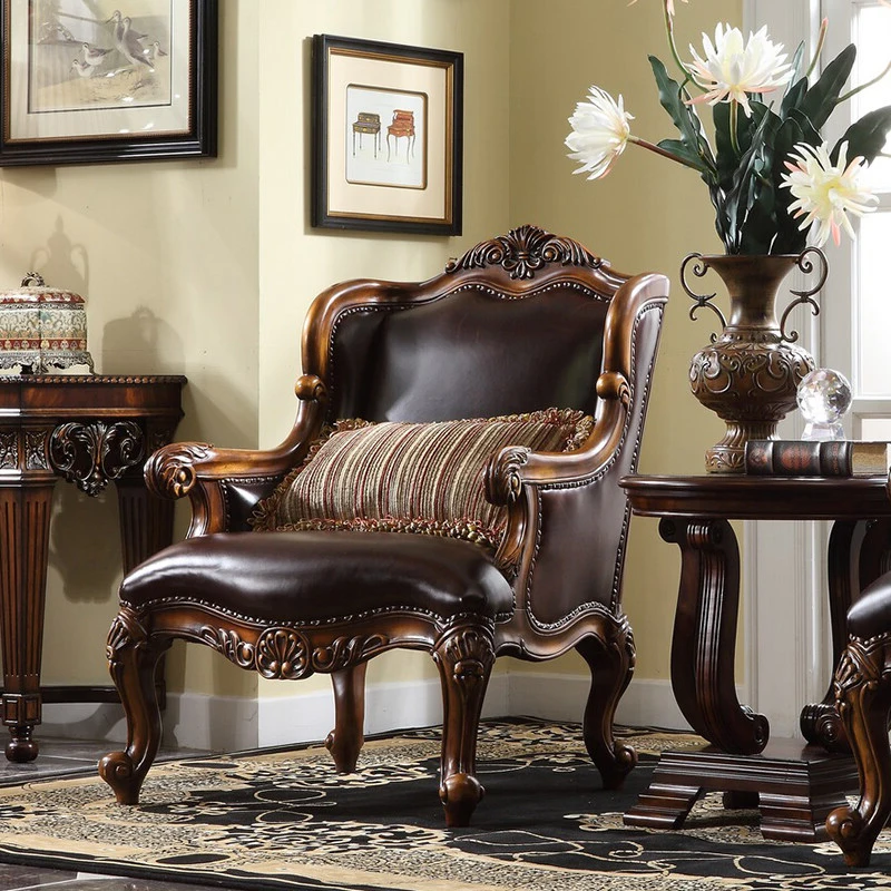 

American solid wood tiger chair single simple leisure chair retro bedroom small apartment sofa office meeting