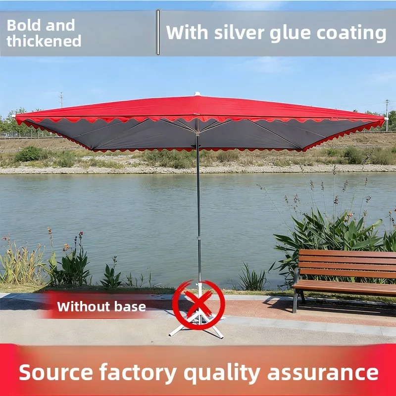 Large Outdoor Market Booth Awnings Rectangular Commercial Shade Umbrella Thick Weatherproof Sunshade Patio Canopy No Base