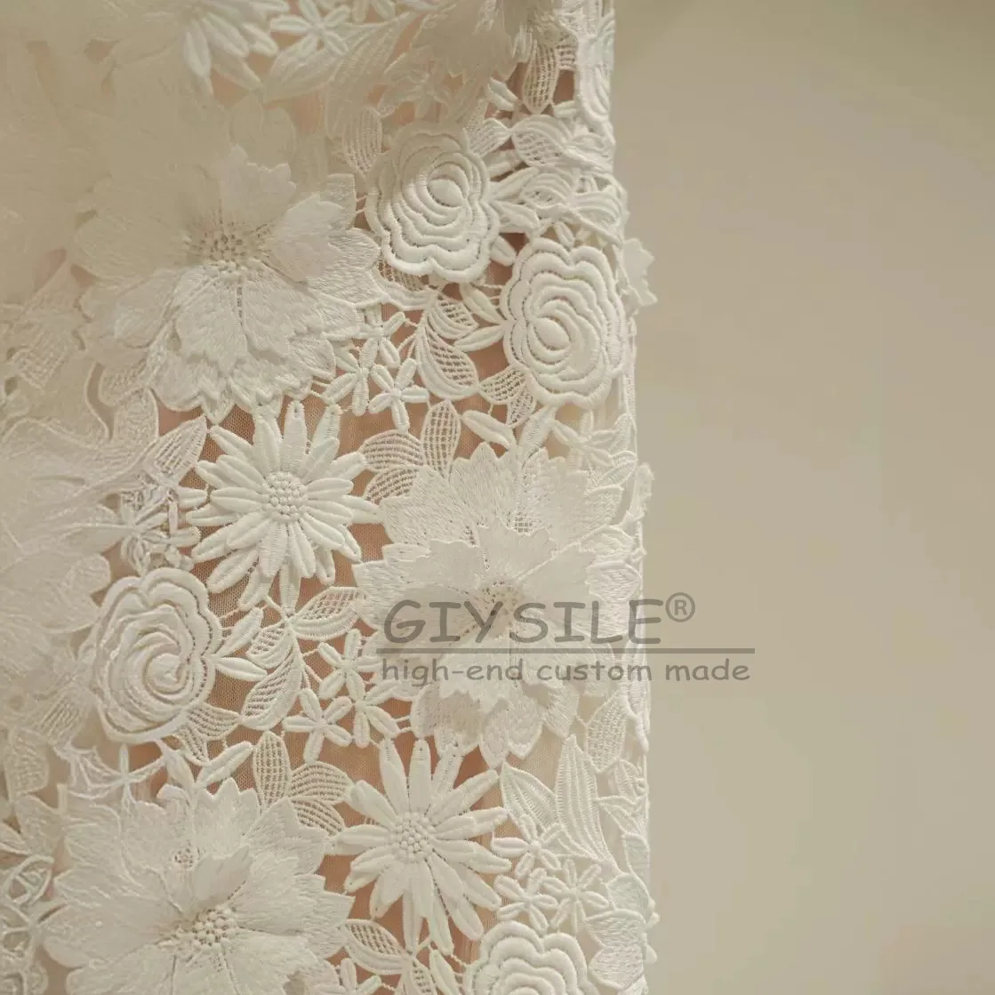 GIYSILE Customized New Neck Hanging Light Wedding Dresses Lace Sexy Backless Small Tail Evening Gowns vestidos de novia boda