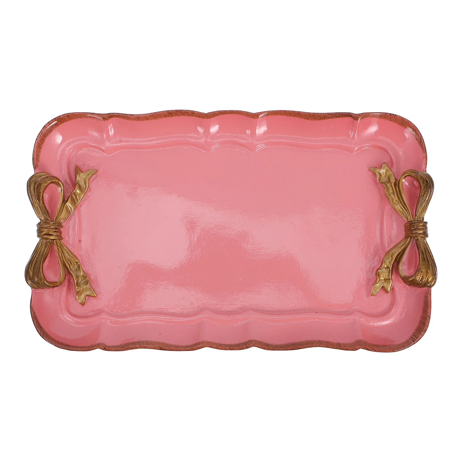 

Vintage Bowknot Dessert Tray Resin Jewelry Plate Retro Decorative Necklace Earring Key Holder Fruit Snack Serving Dish Wedding