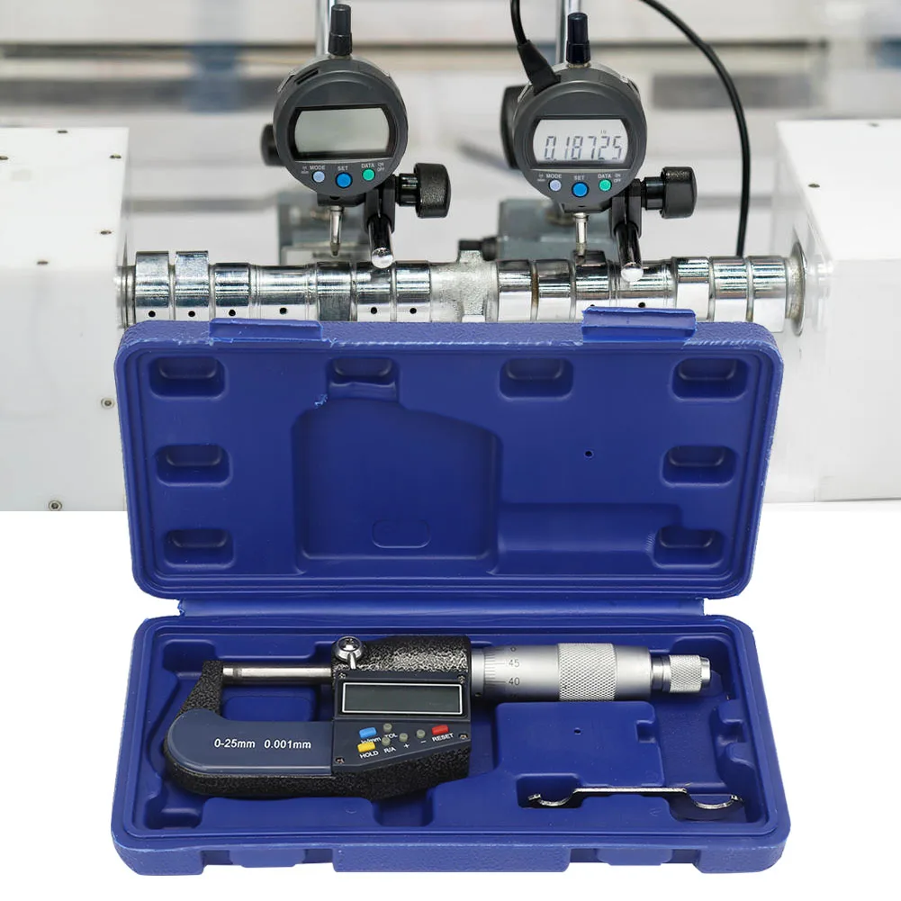 Digital Micrometer Measure Tool 0-25mm Electronic Digital Micrometer 0.001mm Thickness Gauge and Wrench Set Outside Micrometer