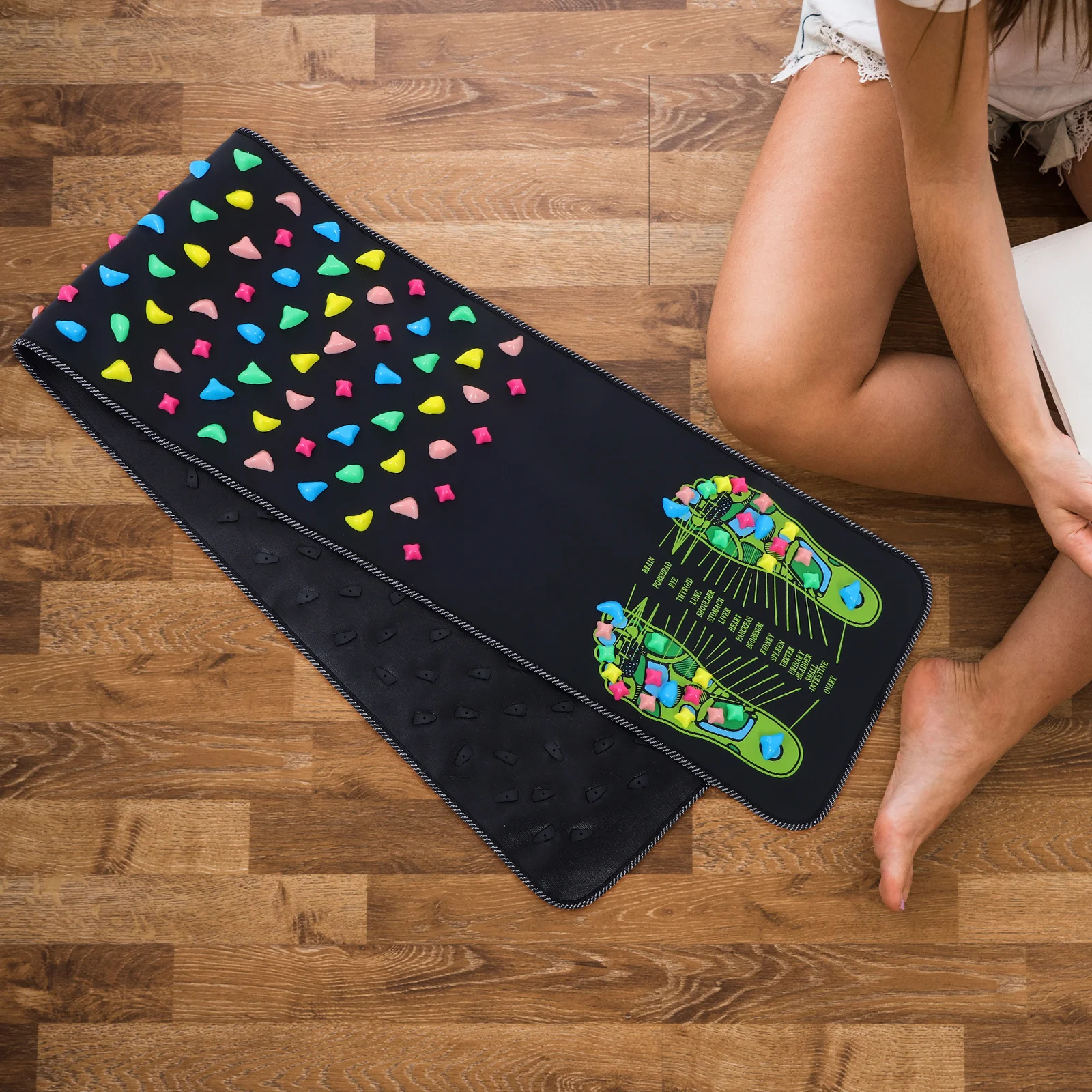 

Коврик для массажа ног, акупрессурная терапия, эргономичный нескользящий коврик для моделирования гальки, портативный инструмент для массажа ног для дома