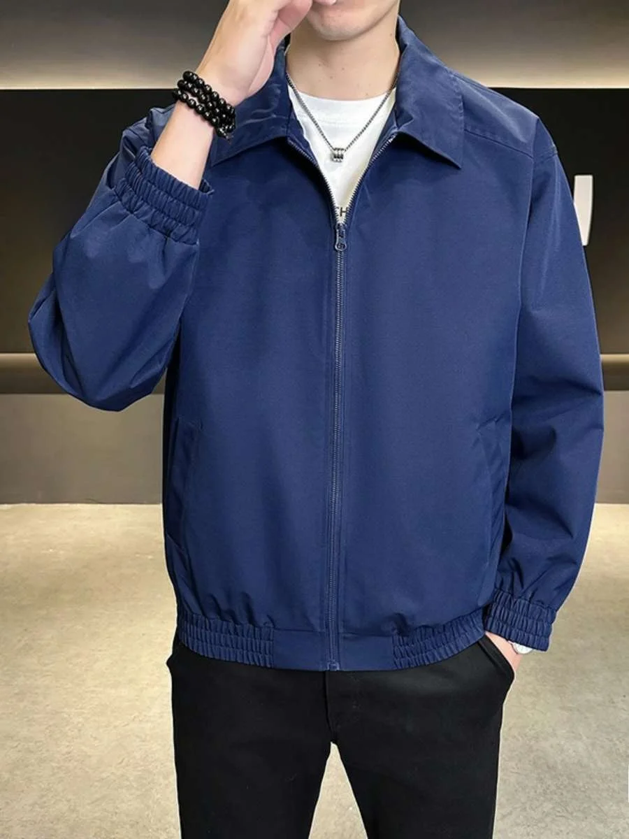 

New Faionable mat Men's Jaet Spring Autumn Loose Casual Collar ort Sle Outerwear for Middle-Aged And ly