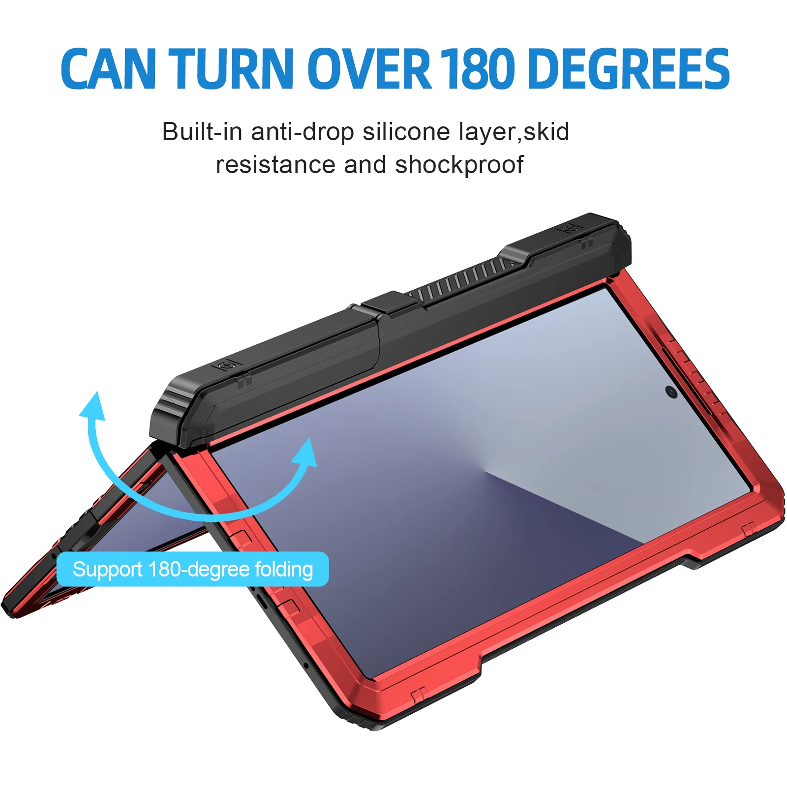 Wytrzymałe etui Super Armor do Samsung Galaxy Z Fold7, 8, 6, 5, 4 – silikonowe, z elementami z aluminium, zapewniające pełną ochronę, z funkcją składanej podstawki, odporne na wstrząsy. — zdjęcie produktu 6