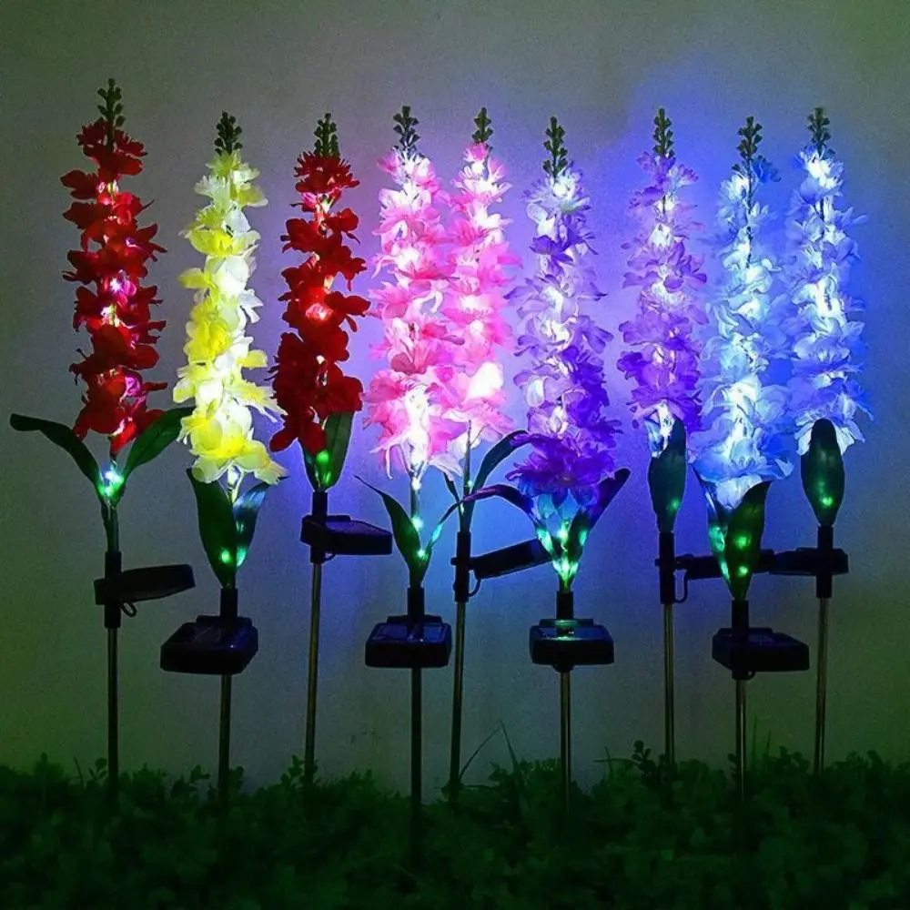 Realistic Solar Wisteria Flower Lamp Creative Waterproof Landscape Lawn Lamp Cordless Artificial Simulation Flower Lamps