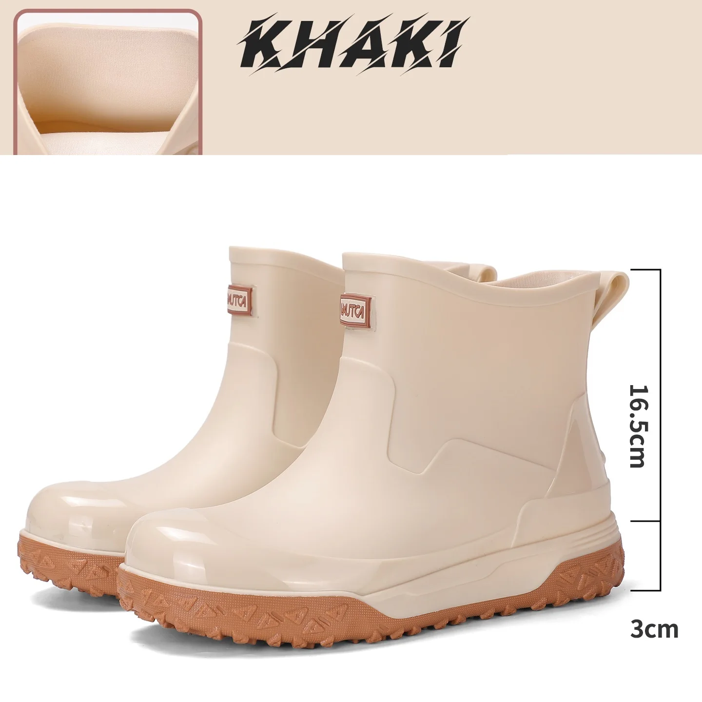 Men's Mid-Calf Rain Boots Made of Eco-Friendly Materials, Waterproof, Non-Slip, and Wear-Resistant, Suitable for Outdoor Commuting