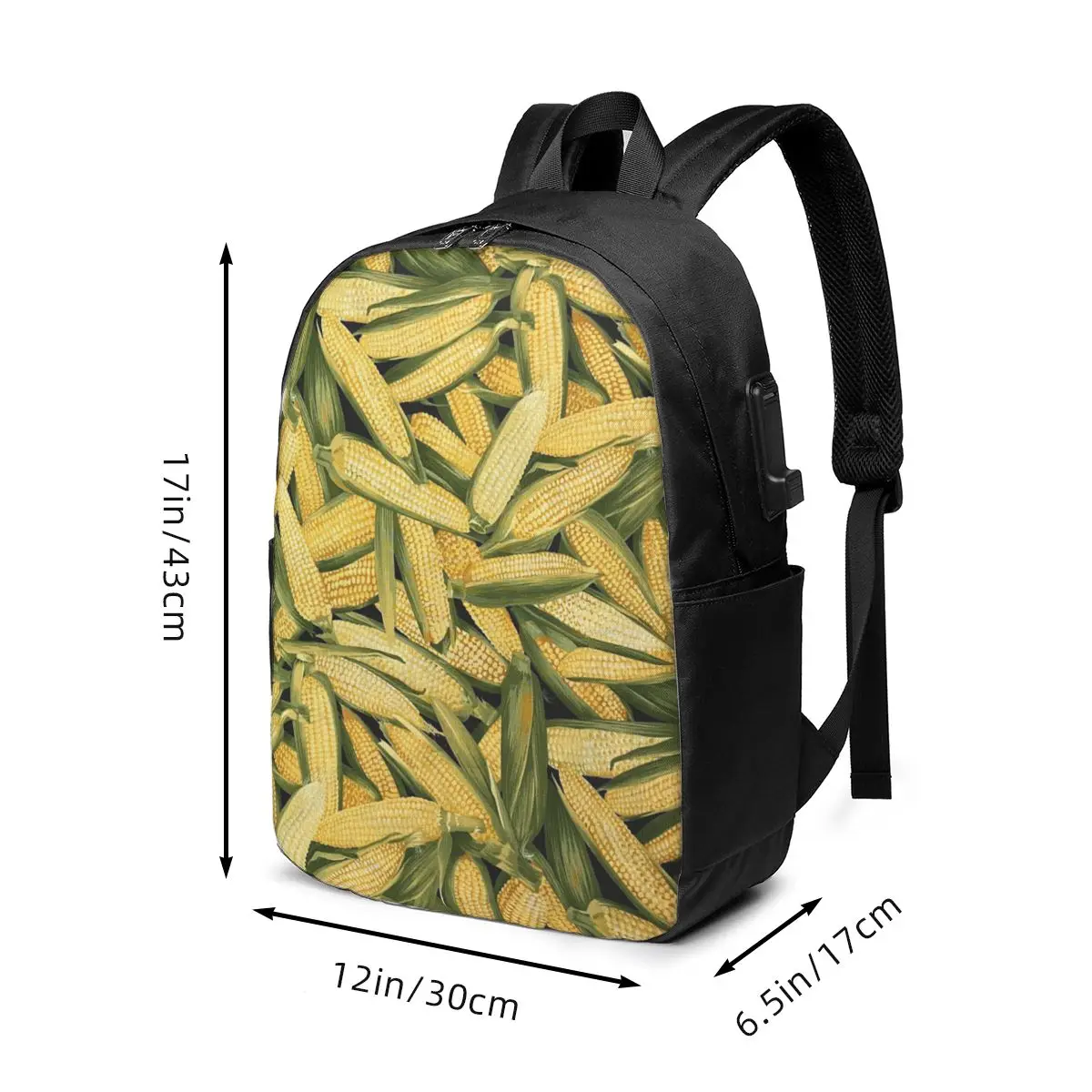 Corn Vegetable Themed Backpack Travel Notebook Bag Computer College Student School Bag Laptop Shoulder Bags for Men Women
