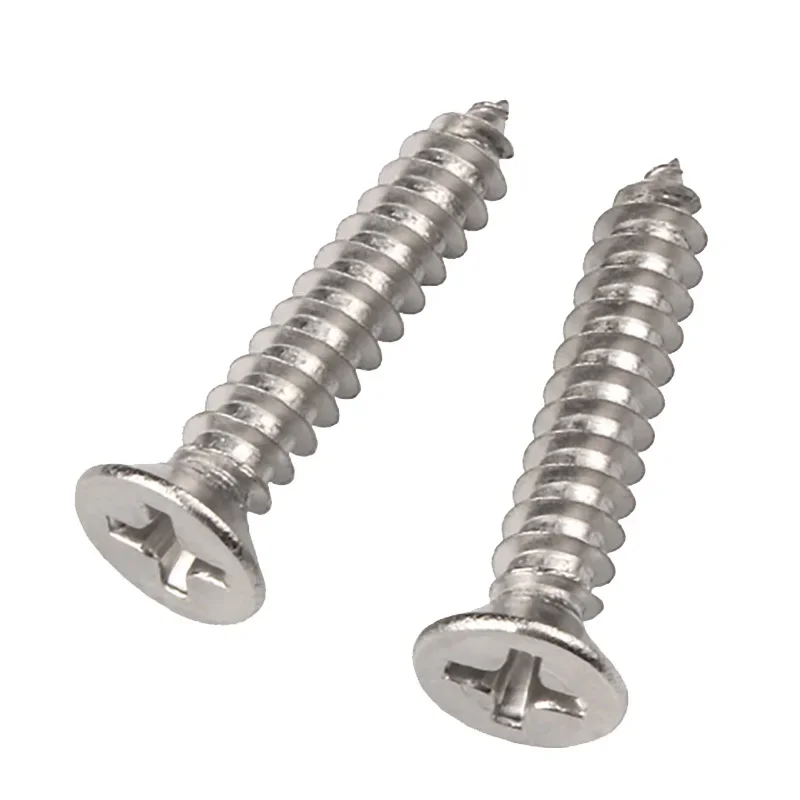M3 M4 M5 M6 Grade 2 Titanium Countersunk Head Self Tapping Screws Cross Recessed Flat Head