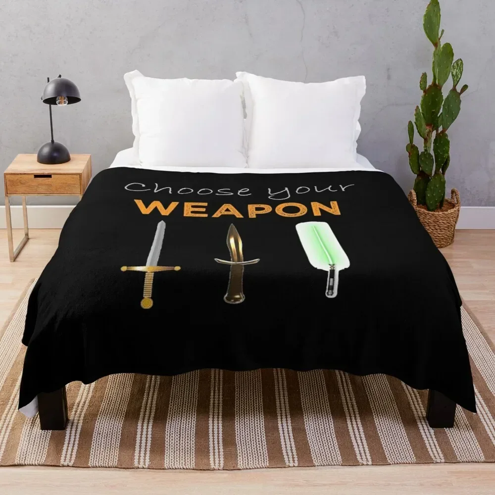 Fencing Choose Your Weapon Saber Sword Fencer Gift Throw Blanket Picnic Warm Blankets