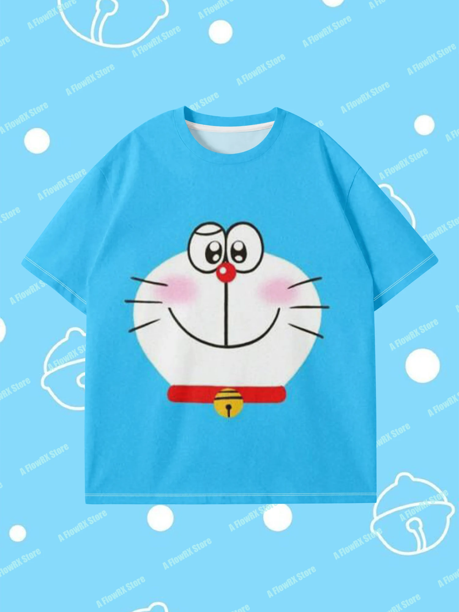 تيشيرتات Doraemon مطبوعة ثلاثية الأبعاد مثالية للاستخدام الخارجي غير الرسمي مناسبة للرجال والنساء والكبار والأطفال في الصيف ومريحة للتنفس