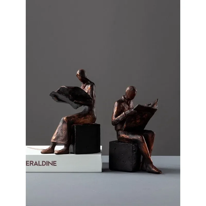 

Abstract Figure Sculpture Book Stand for Men and Women, Creative Ornaments, Living Room, Bedroom, Office, Study, Home Decoration