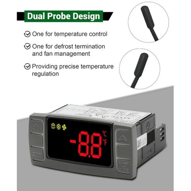 DT16 XR03CX-4N0F1 Thermostat Controller with Temperature Sensor Probe for Refrigerator Freezer Replacement