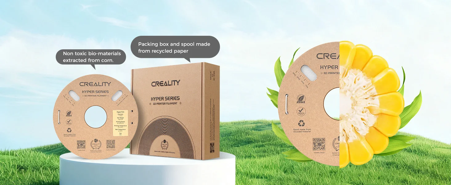 Official Creality Hyper PLA Filament 1.75mm,High Speed PLA 30-600mm/s Rapid 3D Printer Filament,Dimensional Accuracy +/-0.02mm,1KG(2.2lbs)