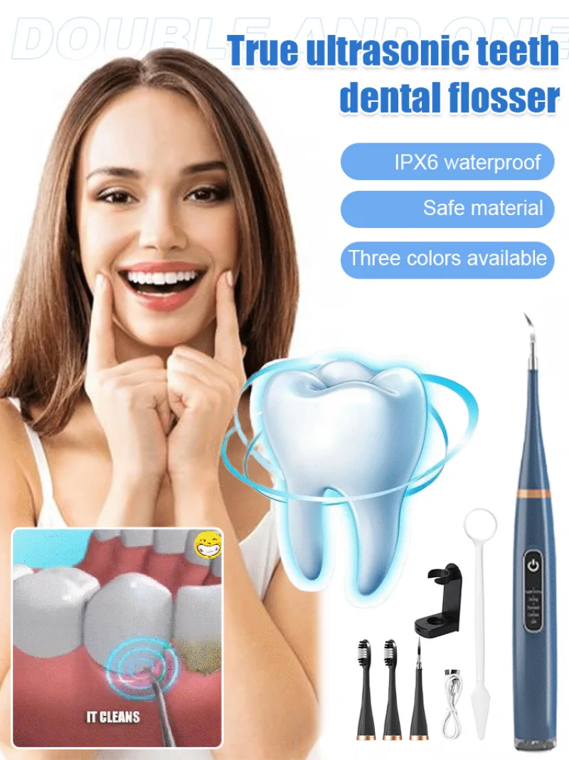 

Home flosser ultrasonic tooth cleaner removes yellow teeth deep cleans and cares for the oral cavity