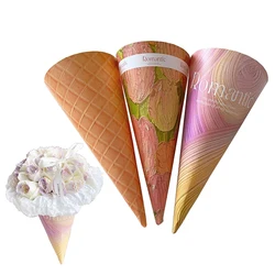 Flower Bouquet Wrapping Paper, Thickened Cardboard, Ice Cream Cone Handmade Craft Gift Packaging Materials, 10Pcs