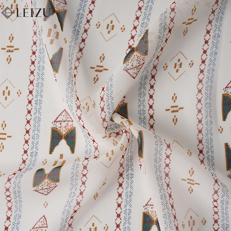 0,5M/2M/1M/0,5M Vintage chiffon print stof vakantie stijl voor doe-het-zelf jurken, shirts, pyjama\'s, hemdje rokken, strandrokken