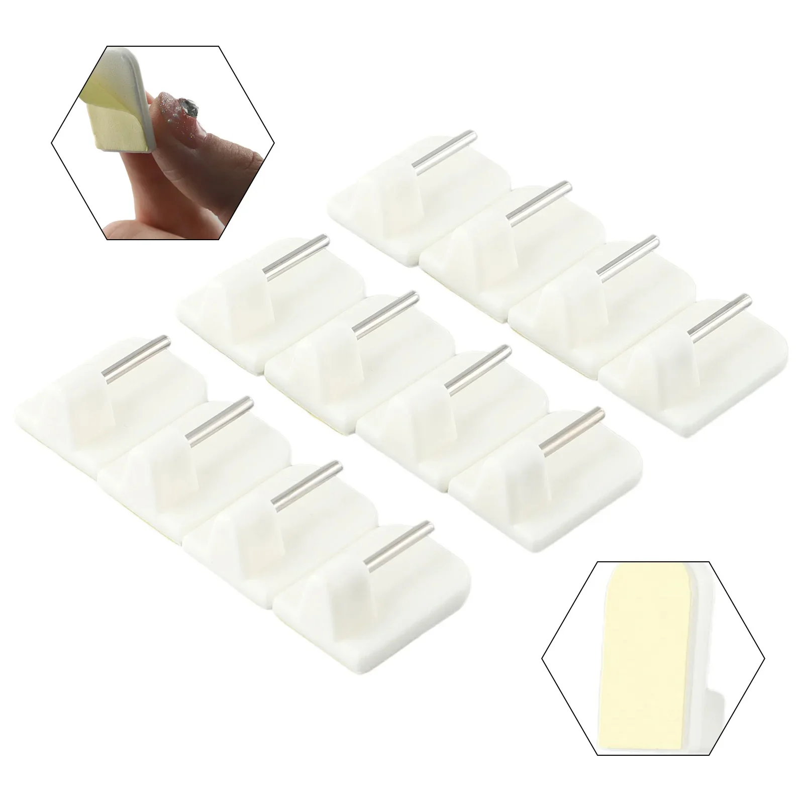 1/8pcs Curtain Hooks Self-adhesive Hooks Household Universal Hooks Small Brackets Small Curtain Rod Brackets Home Viscose Hook - Image 5