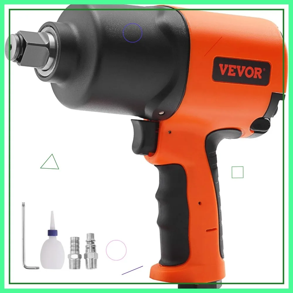 Воздушный ударный гайковерт 3/4 дюйма, крутящий момент 1870 фунтов, легкий пневматический инструмент для авторемонта и сверхмощного обслуживания