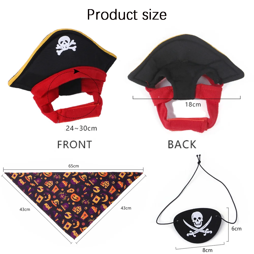 New Halloween Pet Pirate Hat Clothes Fashion Cat Clothes Funny Dogs Costume Pet Cosplay Propa Dog Costume Pet Accessories