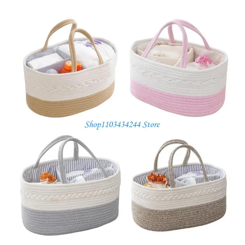 

Spacious Baby Essential Storage Basket Diaper Organiser Bag Efficient Nappy Storage and Travel Organization Needs