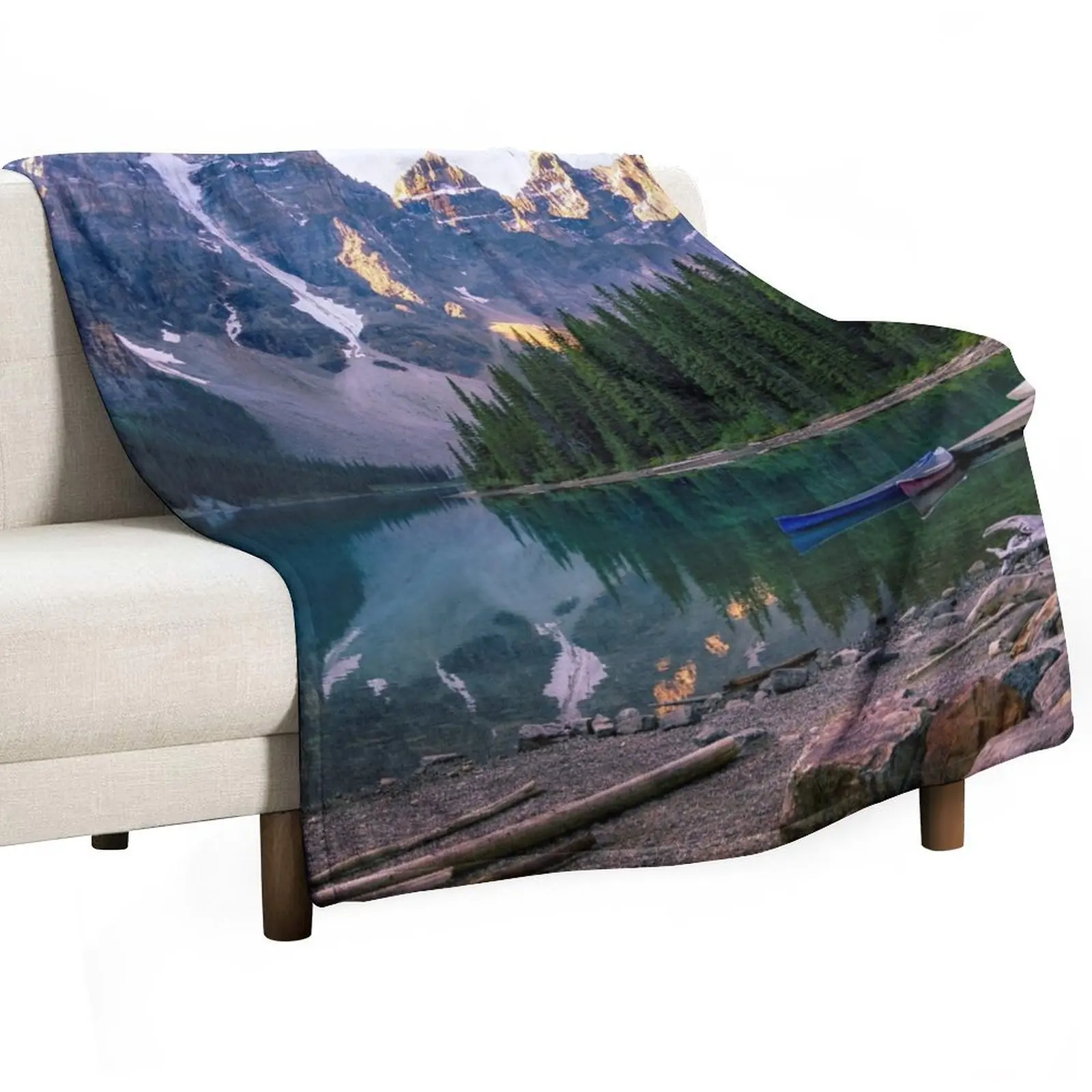 Lake Moraine – Banff National Park, Alberta, Canada Throw Blanket Softest sofa bed Luxury Blankets