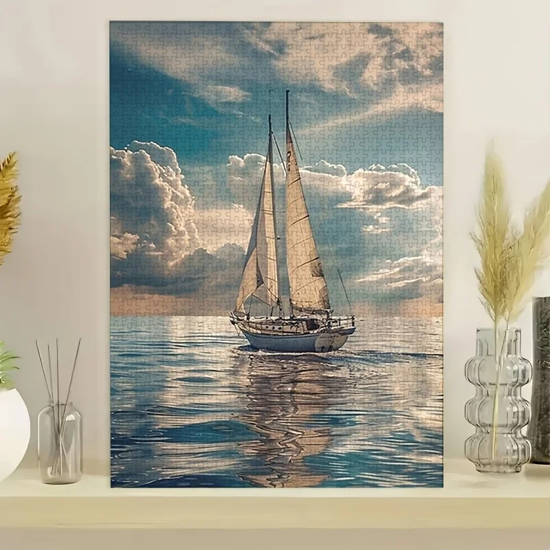 

500/1000/1200/2000PCS Puzzles Sea Sailboat Jigsaw Puzzles Modern Home Decoration Gift Suitable As A Holiday Gift