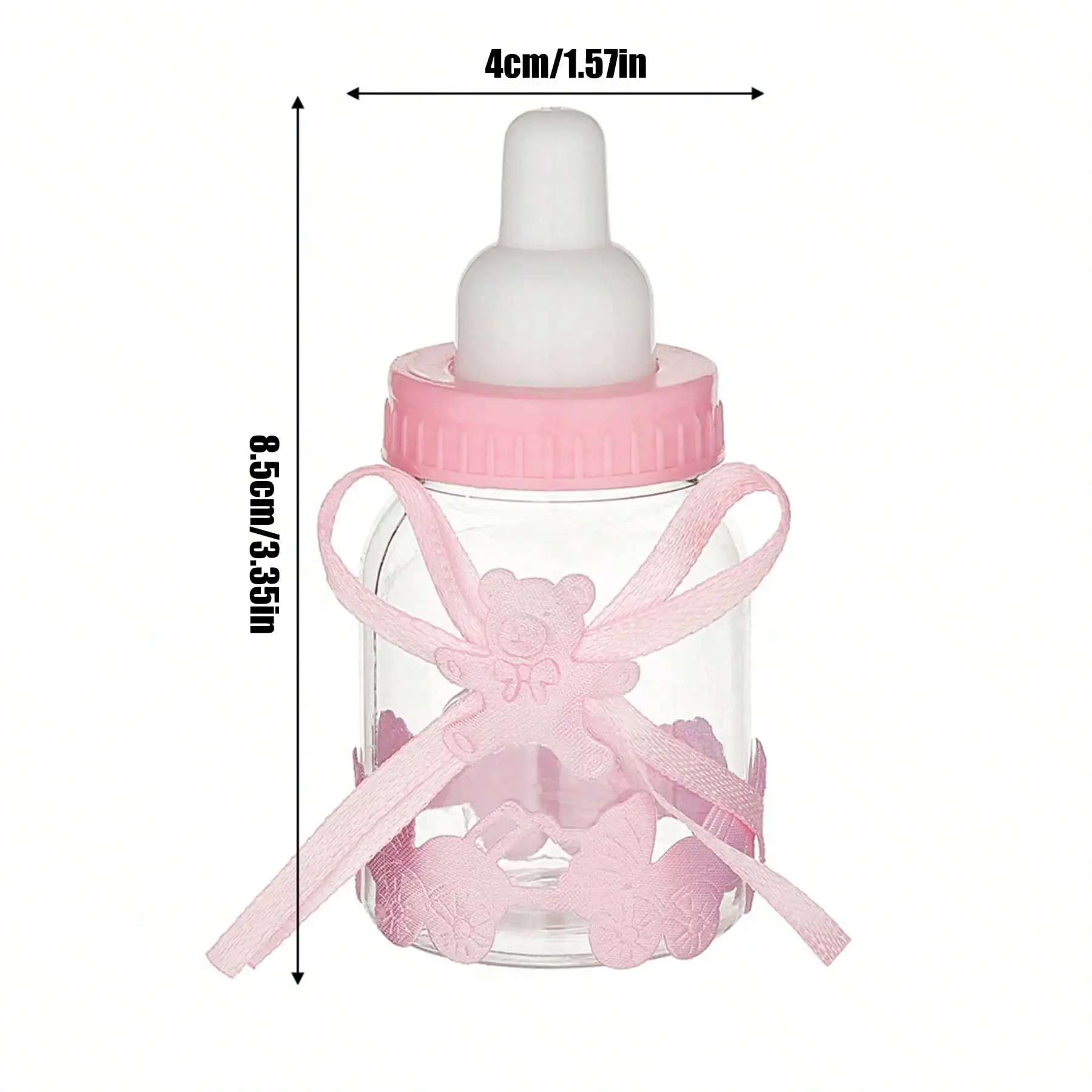 6 Stück Babyflaschen-Geschenkboxen mit Bären-Ausschnitten, Plastik-Babyflaschen für Gender-Reveal-Party-Dekorationen – Detail 6