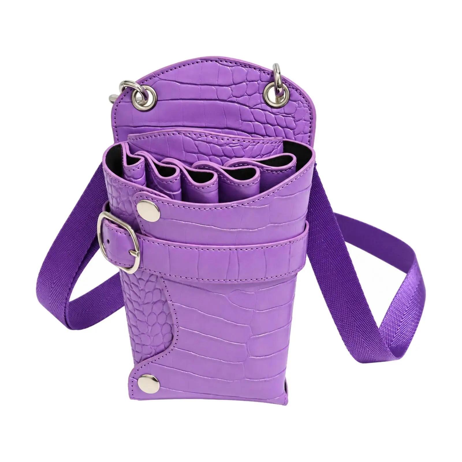 Synthetic Leather Tool Pouch Belt with Embossed Detailing for Pet Grooming Scissor Storage and Work Belt Holster