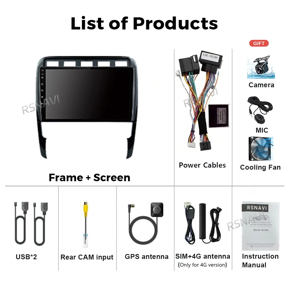 Android 16 Carplay Auto For Porsche Cayenne I 1 9PA 2002-2010 Car Radio DSP 4GWIFI GPS Navigation Player Multimedia Stereo Video