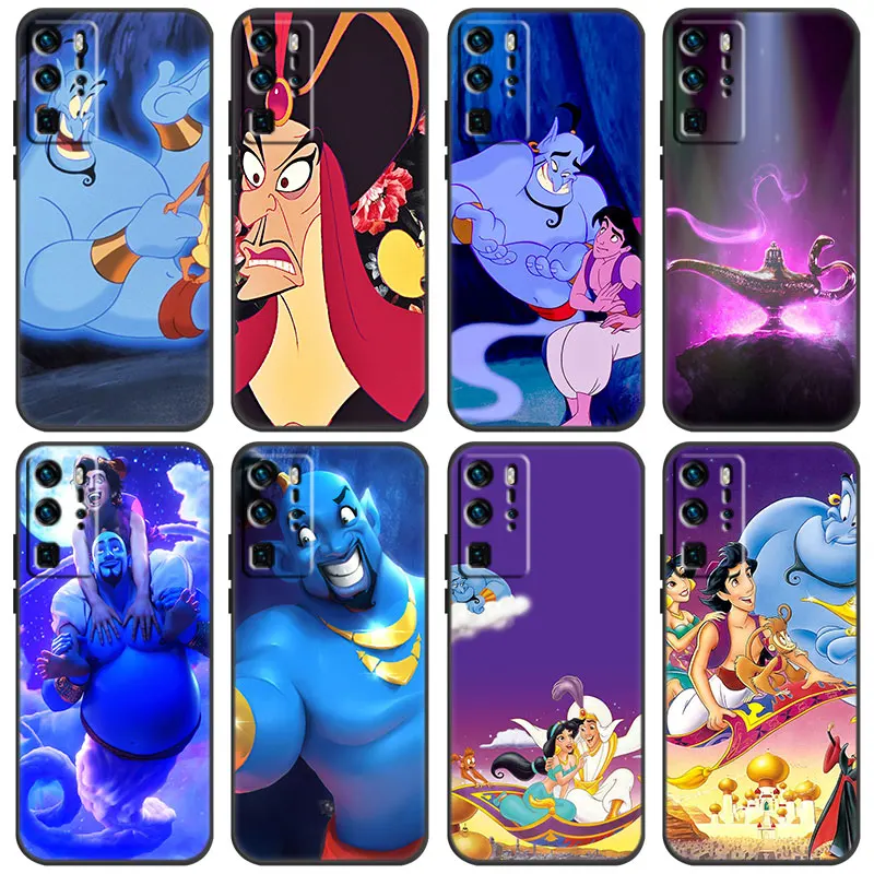 Genie Jafar Aladdin Case For Huawei P Smart Z S 2021 2020 2019 2018 P50 P40 P30 P20 Pro P10 P9 P8 Lite 2017 5G Black Soft Cover