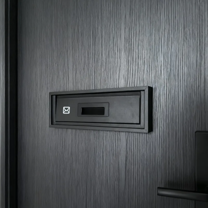 European mailbox, European black villa mailbox with embedded front drop and rear pick-up stainless steel mailbox